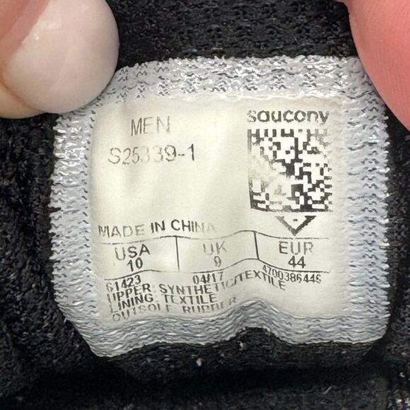 Saucony Cohesion Men's Sz 10 Running Shoes Black S25339-1 Mesh Lace-Up Sneakers - Picture 3 of 10